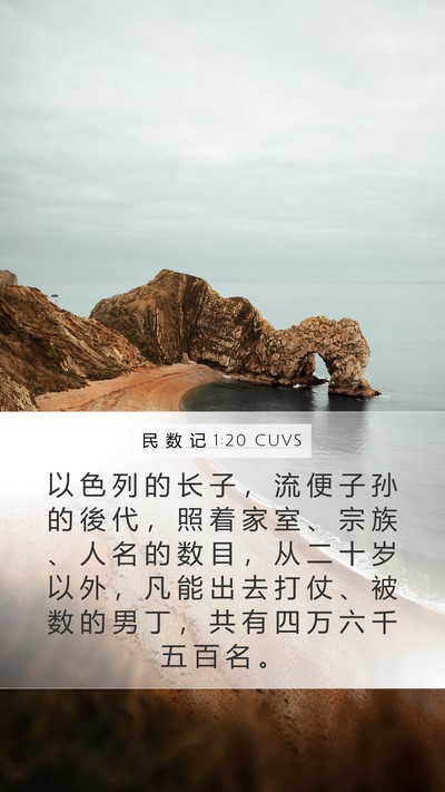 民 数 记 1:20 CUVS Mobile Phone Wallpaper - 以 色 列 的 长 子 ， 流 便 子 孙 的 - Mobile Bible Verse Wallpaper