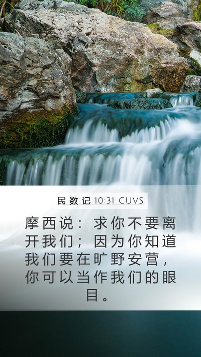 民 数 记 10:31 CUVS Mobile Phone Wallpaper - 摩 西 说 ： 求 你 不 要 离 开 我 们 - Mobile Bible Verse Wallpaper