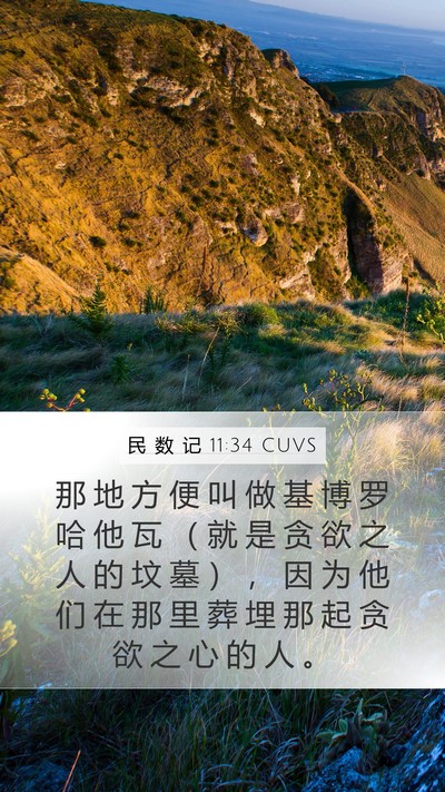 民 数 记 11:34 CUVS Mobile Phone Wallpaper - 那 地 方 便 叫 做 基 博 罗 哈 他 瓦 - Mobile Bible Verse Wallpaper