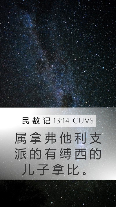 民 数 记 13:14 CUVS Mobile Phone Wallpaper - 属 拿 弗 他 利 支 派 的 有 缚 西 的 - Mobile Bible Verse Wallpaper
