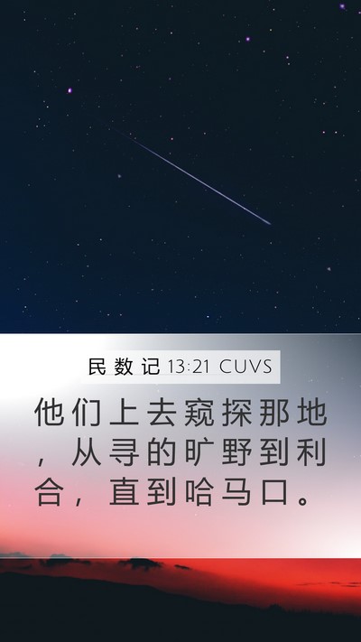 民 数 记 13:21 CUVS Bible Verse Image