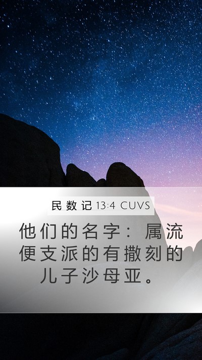 民 数 记 13:4 CUVS Mobile Phone Wallpaper - 他 们 的 名 字 ： 属 流 便 支 派 的 - Mobile Bible Verse Wallpaper