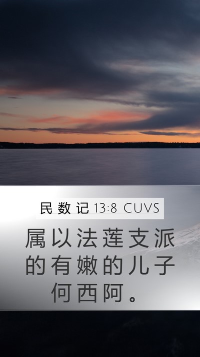民 数 记 13:8 CUVS Mobile Phone Wallpaper - 属 以 法 莲 支 派 的 有 嫩 的 儿 子 - Mobile Bible Verse Wallpaper