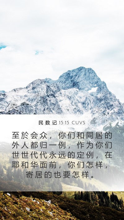 民 数 记 15:15 CUVS Bible Verse Image