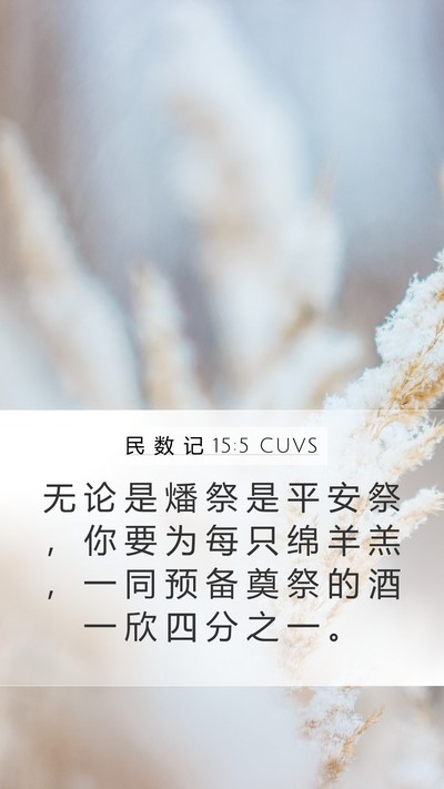 民 数 记 15:5 CUVS Bible Verse Image