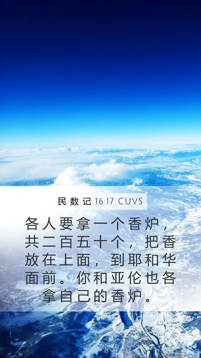 民 数 记 16:17 CUVS Bible Verse Image