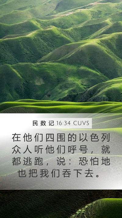 民 数 记 16:34 CUVS Bible Verse Image