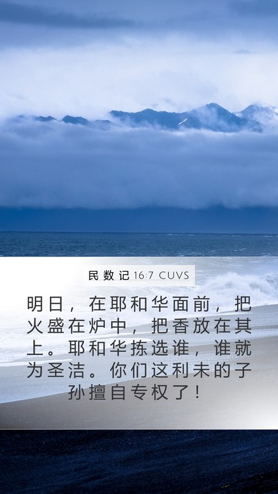 民 数 记 16:7 CUVS Bible Verse Image
