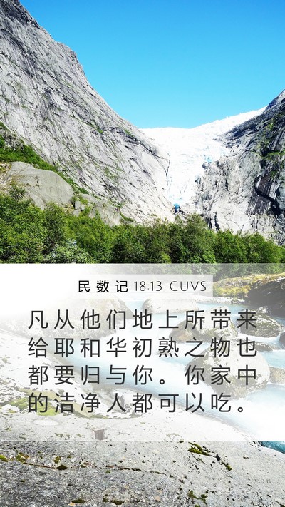 民 数 记 18:13 CUVS Mobile Phone Wallpaper - 凡 从 他 们 地 上 所 带 来 给 耶 和 - Mobile Bible Verse Wallpaper