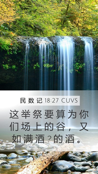 民 数 记 18:27 CUVS Mobile Phone Wallpaper - 这 举 祭 要 算 为 你 们 场 上 的 谷 - Mobile Bible Verse Wallpaper