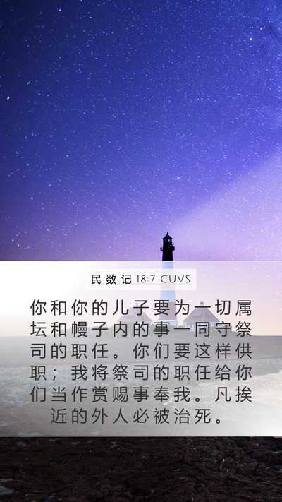 民 数 记 18:7 CUVS Bible Verse Image