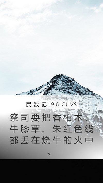 民 数 记 19:6 CUVS Bible Verse Image