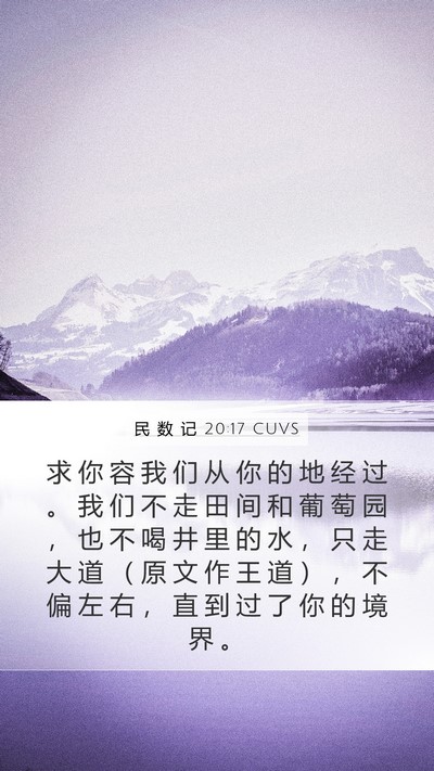民 数 记 20:17 CUVS Bible Verse Image