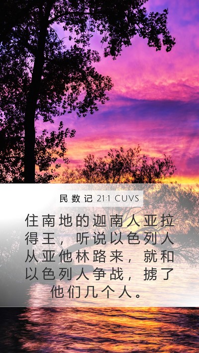 民 数 记 21:1 CUVS Mobile Phone Wallpaper - 住 南 地 的 迦 南 人 亚 拉 得 王 ， - Mobile Bible Verse Wallpaper