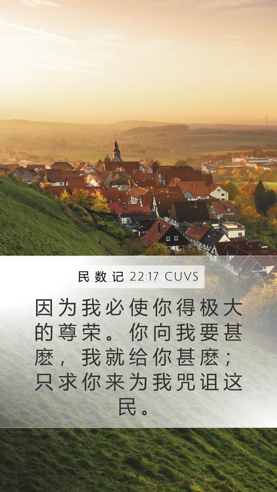 民 数 记 22:17 CUVS Bible Verse Image
