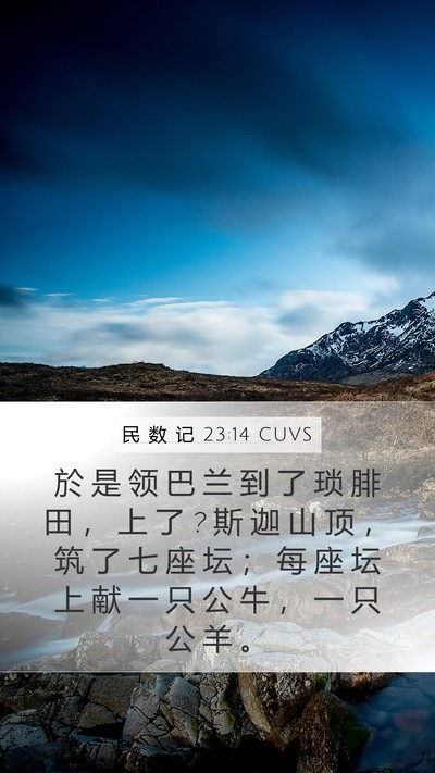 民 数 记 23:14 CUVS Bible Verse Image