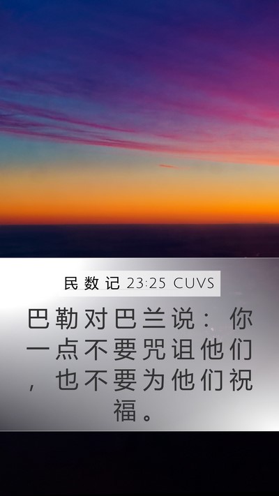 民 数 记 23:25 CUVS Mobile Phone Wallpaper - 巴 勒 对 巴 兰 说 ： 你 一 点 不 要 - Mobile Bible Verse Wallpaper