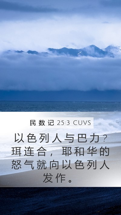 民 数 记 25:3 CUVS Bible Verse Image