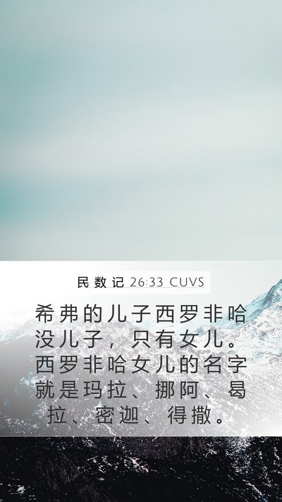 民 数 记 26:33 CUVS Bible Verse Image