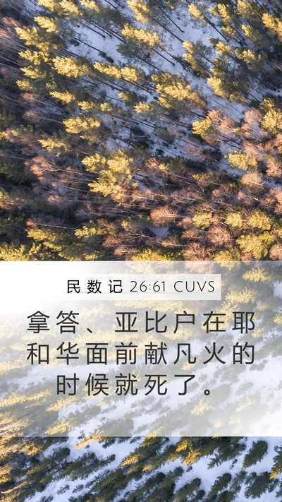 民 数 记 26:61 CUVS Bible Verse Image