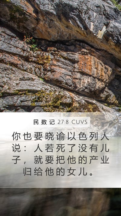 民 数 记 27:8 CUVS Mobile Phone Wallpaper - 你 也 要 晓 谕 以 色 列 人 说 ： 人 - Mobile Bible Verse Wallpaper