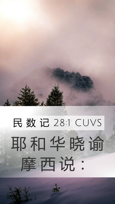 民 数 记 28:1 CUVS Bible Verse Image