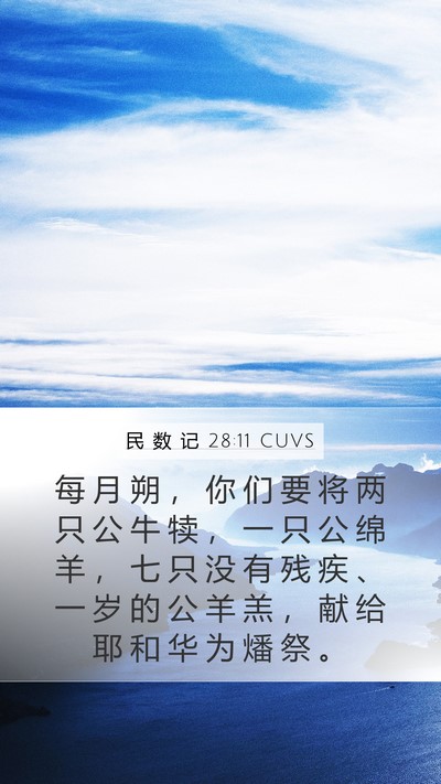 民 数 记 28:11 CUVS Bible Verse Image