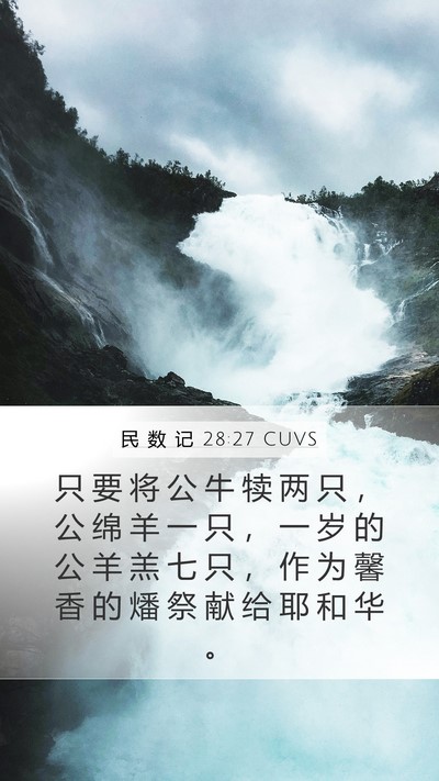 民 数 记 28:27 CUVS Bible Verse Image
