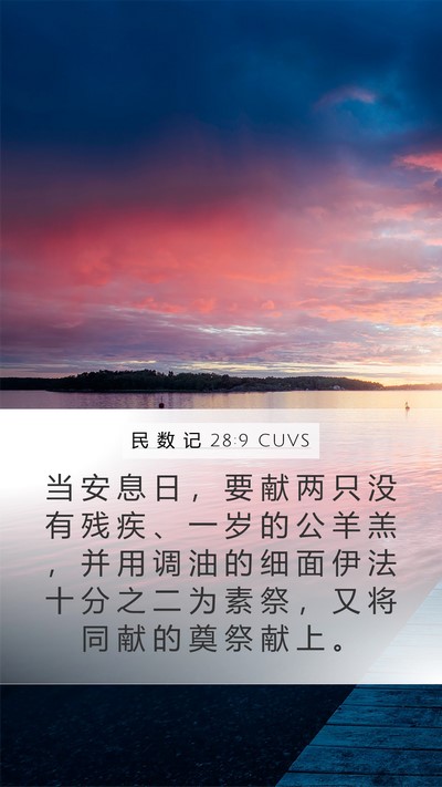 民 数 记 28:9 CUVS Bible Verse Image