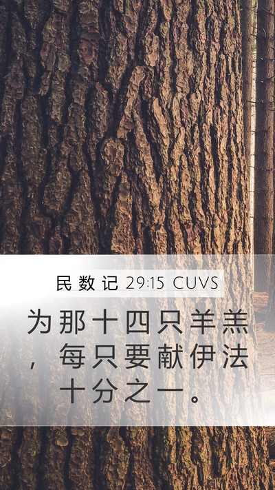 民 数 记 29:15 CUVS Mobile Phone Wallpaper - 为 那 十 四 只 羊 羔 ， 每 只 要 献 - Mobile Bible Verse Wallpaper