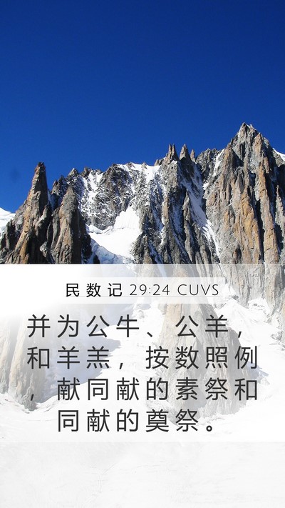 民 数 记 29:24 CUVS Mobile Phone Wallpaper - 并 为 公 牛 、 公 羊 ， 和 羊 羔 ， - Mobile Bible Verse Wallpaper