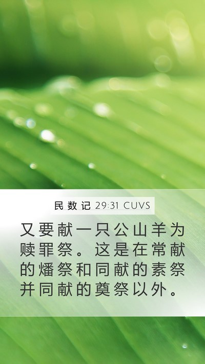 民 数 记 29:31 CUVS Bible Verse Image