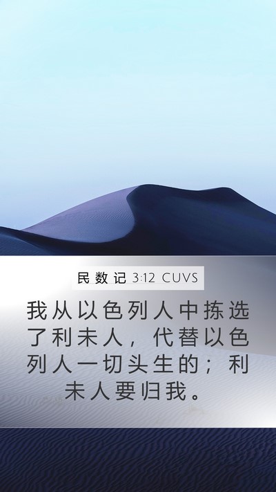 民 数 记 3:12 CUVS Bible Verse Image