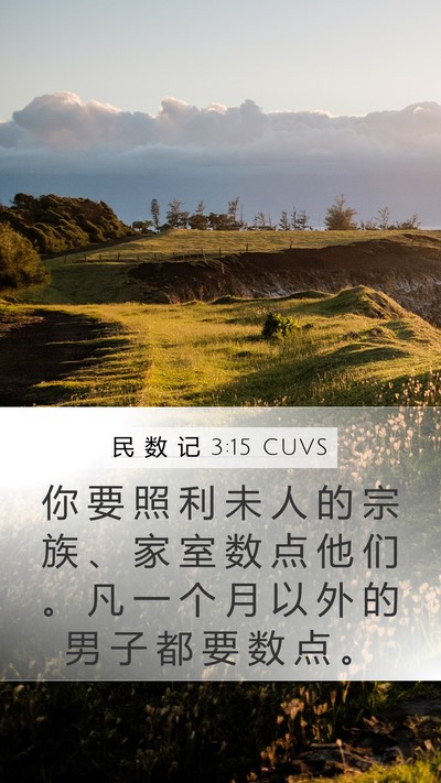 民 数 记 3:15 CUVS Bible Verse Image