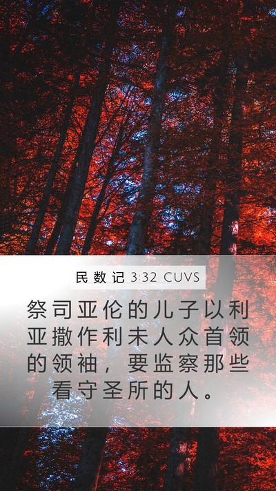 民 数 记 3:32 CUVS Bible Verse Image