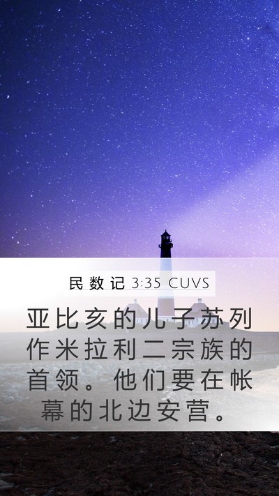 民 数 记 3:35 CUVS Mobile Phone Wallpaper - 亚 比 亥 的 儿 子 苏 列 作 米 拉 利 - Mobile Bible Verse Wallpaper