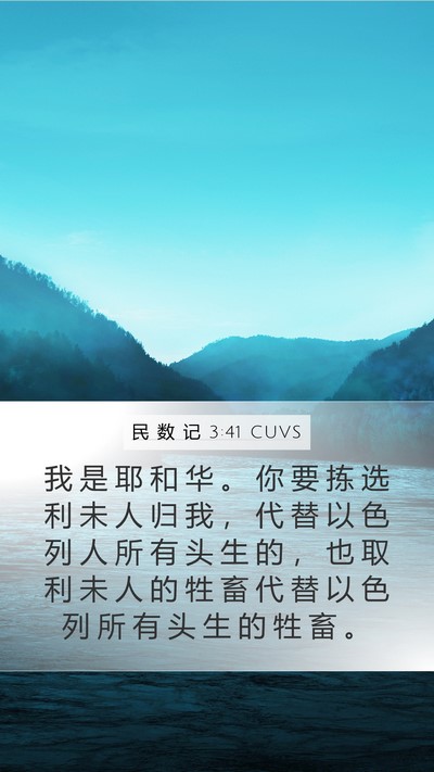民 数 记 3:41 CUVS Mobile Phone Wallpaper - 我 是 耶 和 华 。 你 要 拣 选 利 未 - Mobile Bible Verse Wallpaper
