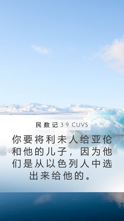 民 数 记 3:9 CUVS Mobile Phone Wallpaper - 你 要 将 利 未 人 给 亚 伦 和 他 的 - Mobile Bible Verse Wallpaper