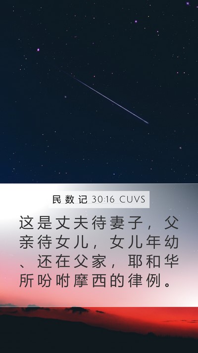 民 数 记 30:16 CUVS Mobile Phone Wallpaper - 这 是 丈 夫 待 妻 子 ， 父 亲 待 女 - Mobile Bible Verse Wallpaper