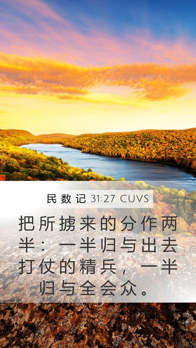 民 数 记 31:27 CUVS Bible Verse Image