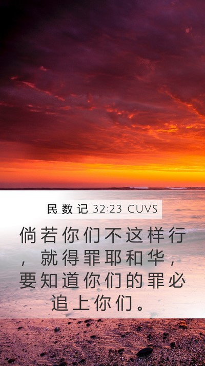 民 数 记 32:23 CUVS Mobile Phone Wallpaper - 倘 若 你 们 不 这 样 行 ， 就 得 罪 - Mobile Bible Verse Wallpaper