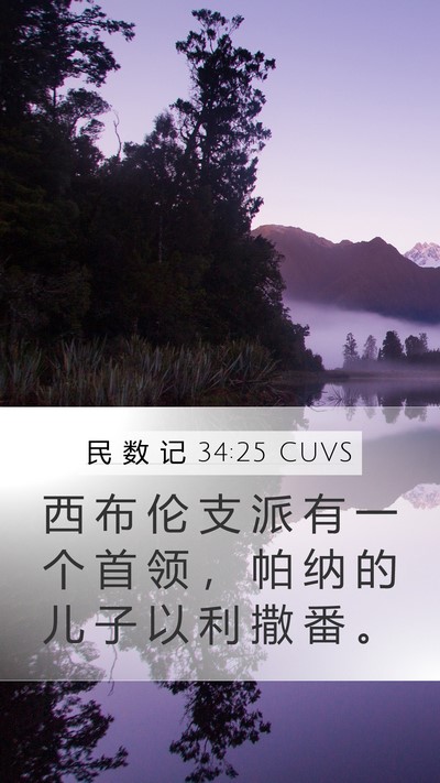 民 数 记 34:25 CUVS Mobile Phone Wallpaper - 西 布 伦 支 派 有 一 个 首 领 ， 帕 - Mobile Bible Verse Wallpaper