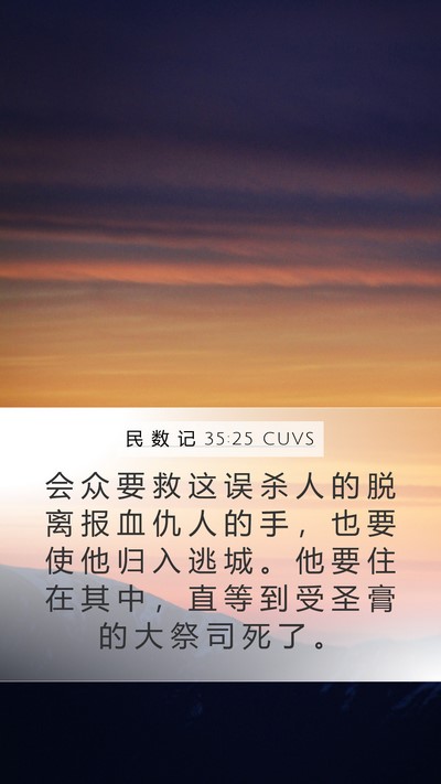 民 数 记 35:25 CUVS Bible Verse Image