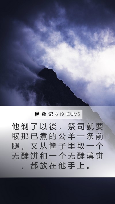 民 数 记 6:19 CUVS Mobile Phone Wallpaper - 他 剃 了 以 後 ， 祭 司 就 要 取 那 - Mobile Bible Verse Wallpaper