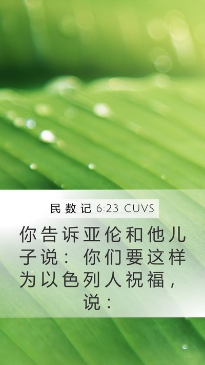 民 数 记 6:23 CUVS Bible Verse Image