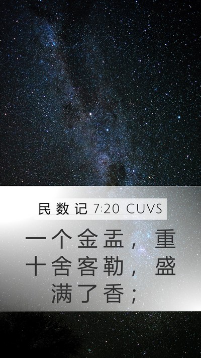 民 数 记 7:20 CUVS Mobile Phone Wallpaper - 一 个 金 盂 ， 重 十 舍 客 勒 ， 盛 - Mobile Bible Verse Wallpaper