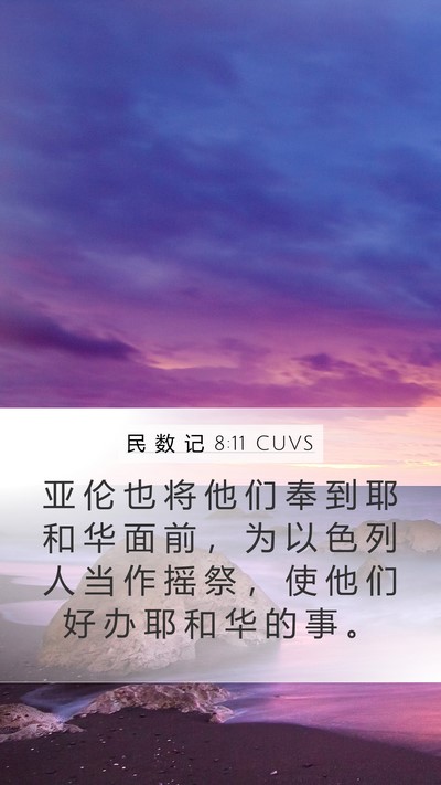 民 数 记 8:11 CUVS Bible Verse Image