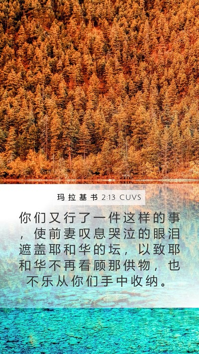玛 拉 基 书 2:13 CUVS Bible Verse Image