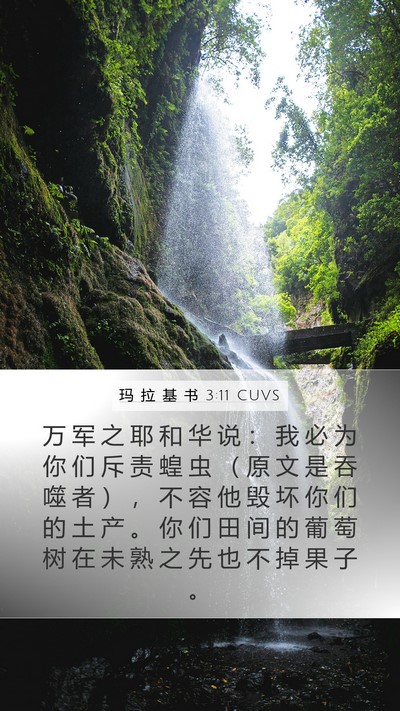 玛 拉 基 书 3:11 CUVS Mobile Phone Wallpaper - 万 军 之 耶 和 华 说 ： 我 必 为 你 - Mobile Bible Verse Wallpaper