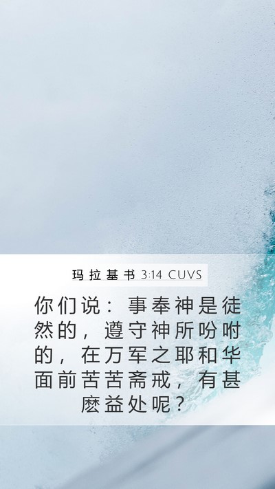 玛 拉 基 书 3:14 CUVS Bible Verse Image